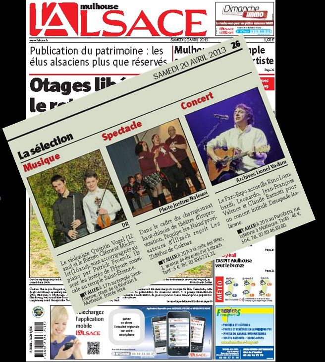 L'alsace édition Mulhouse du 20 avril 2013