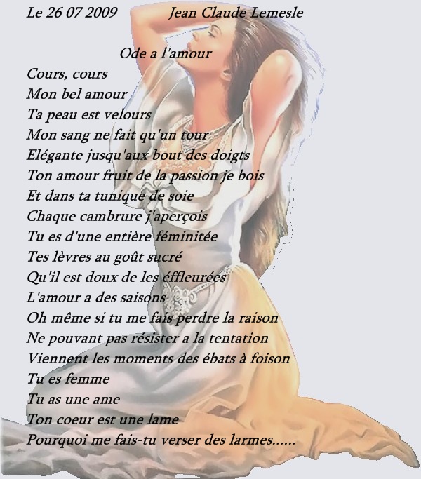 ode a l'amour poeme de jcl